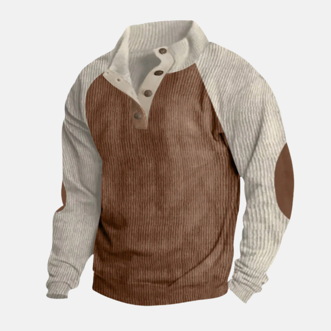 Mario Cotton Stand Collar Sweater | Raglan Sleeve Ribbed Sweater