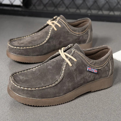 Herresko - Semsket Skinn - Slitesterk Gummisåle - Komfortabel Snøring - Casual Look