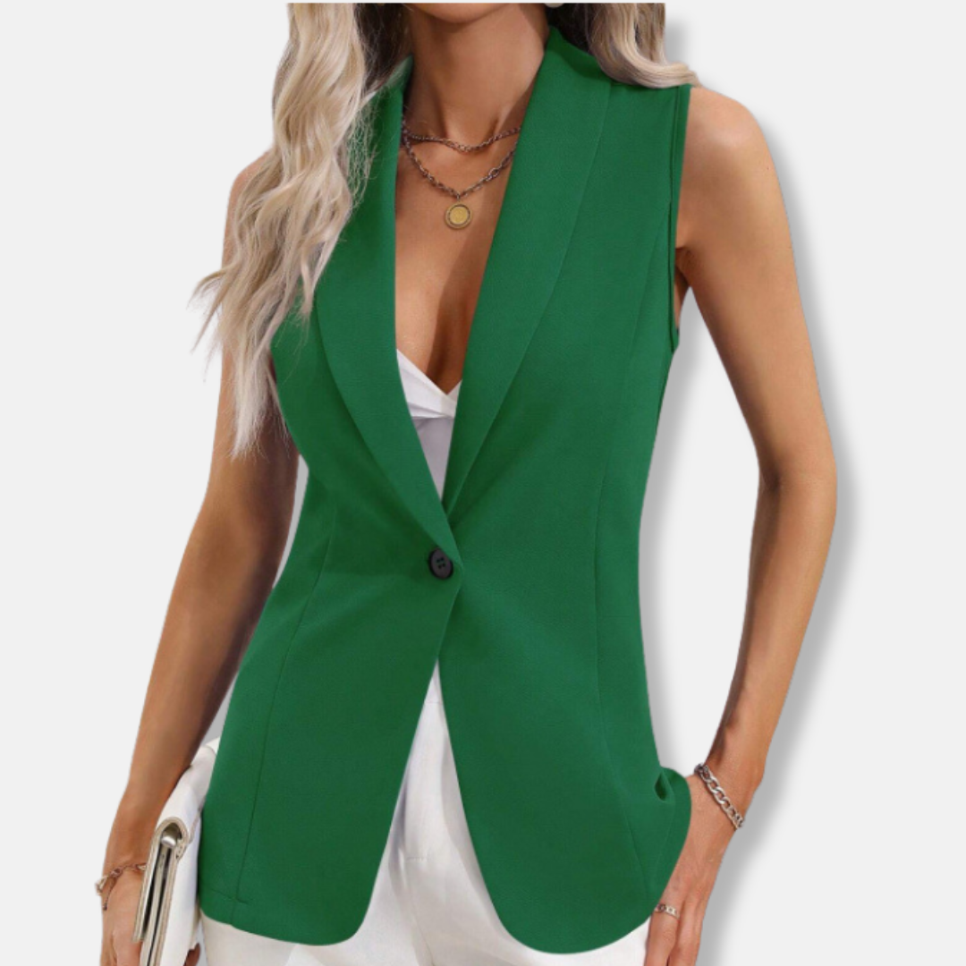 Abigail Tailored Blazer Vest | Notched Lapel Blazer Vest