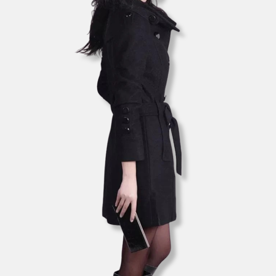 Elizabeth Wool Tailored Trench Coat | Belted Trench Coat