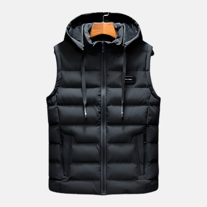 Reggie Hooded Puffer Vest | Quilted, Zip Front Puffer Vest