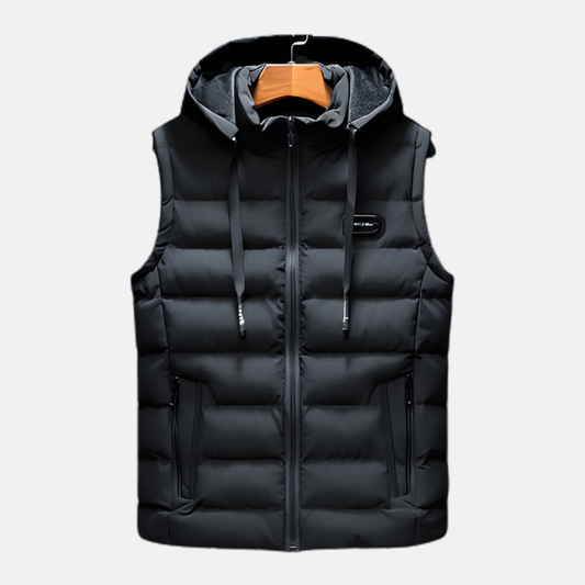 Reggie Hooded Puffer Vest | Quilted, Zip Front Puffer Vest