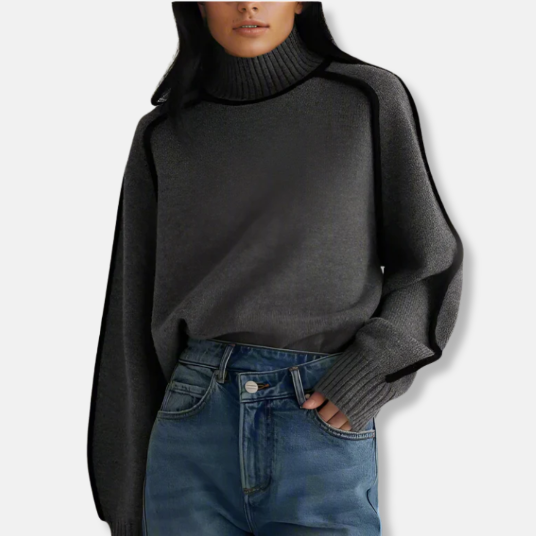 Aria Oversized Turtleneck Sweater | Batwing Sleeves Sweater
