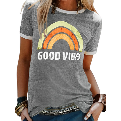 Women's T-Shirt – Relaxed Fit – Soft Knit – Short-Sleeved with Graphic Print
