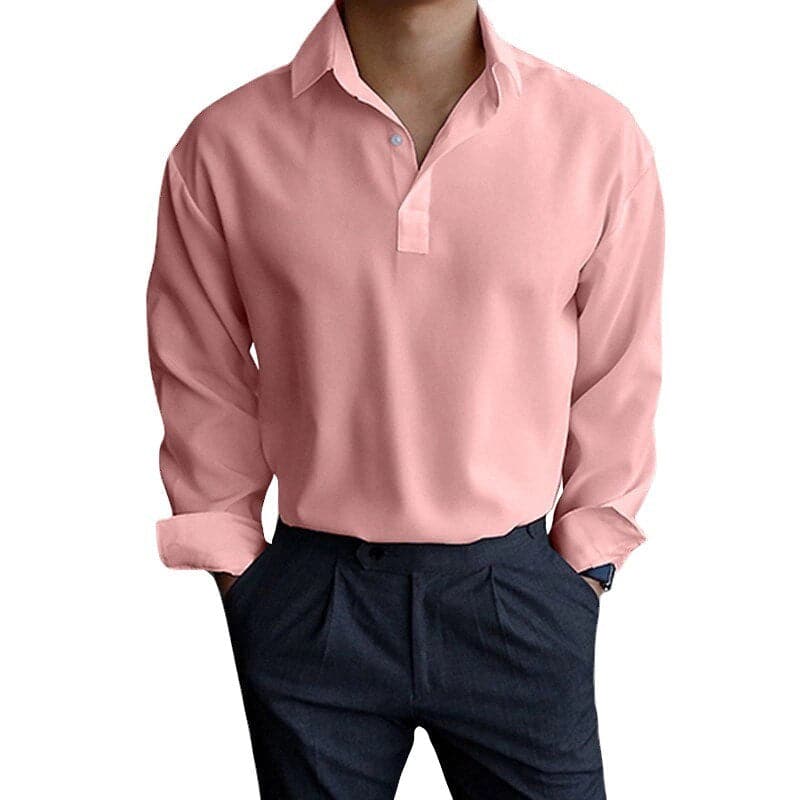 Herreskjorte - Klassisk Design - Skjult Knepping - Regular Fit - Lange Ermer