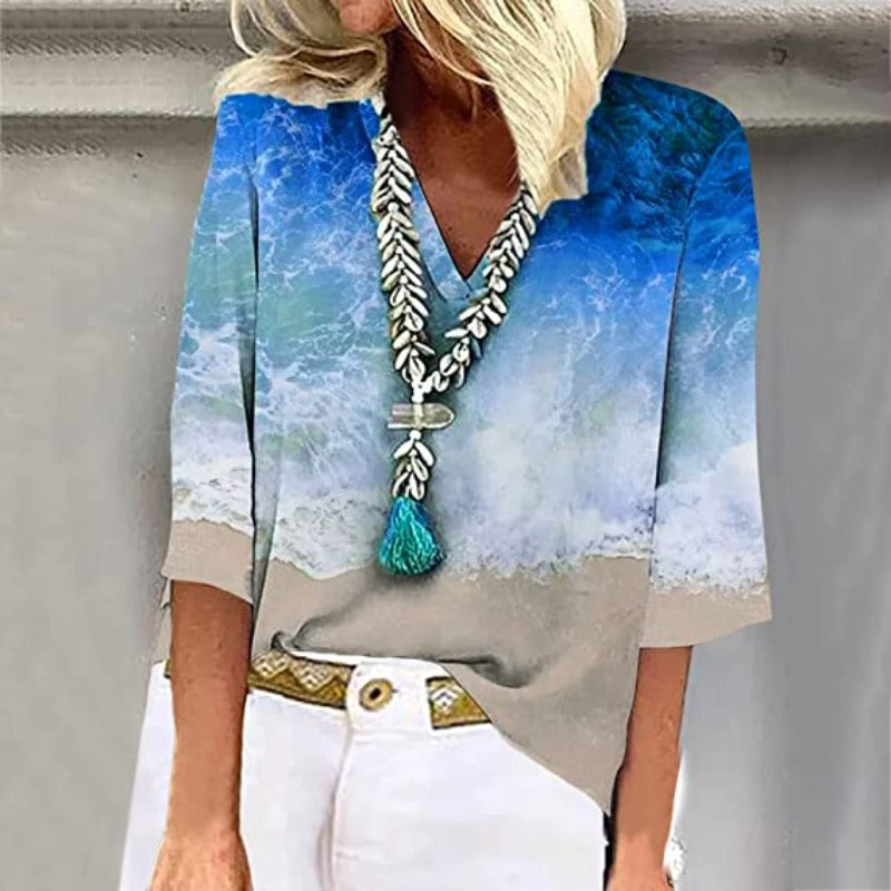 Rahel - Elegant flerfarget bluse til damer