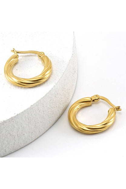 Laura Twisted Hoop Earrings | Solid, Everyday Hoop Earrings