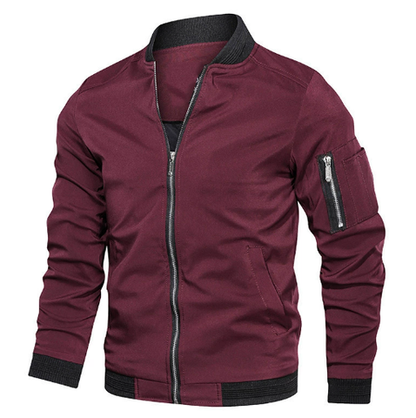 Men's Bomber Jacket – Regular Fit – Breathable Lightweight Fabric – Zipper Closure