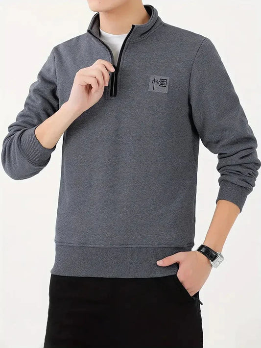 Men's Sweater - High Collar - Zipper - Regular Fit - Comfortable Casual Style