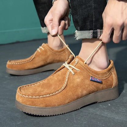 Herresko - Semsket Skinn - Slitesterk Gummisåle - Komfortabel Snøring - Casual Look