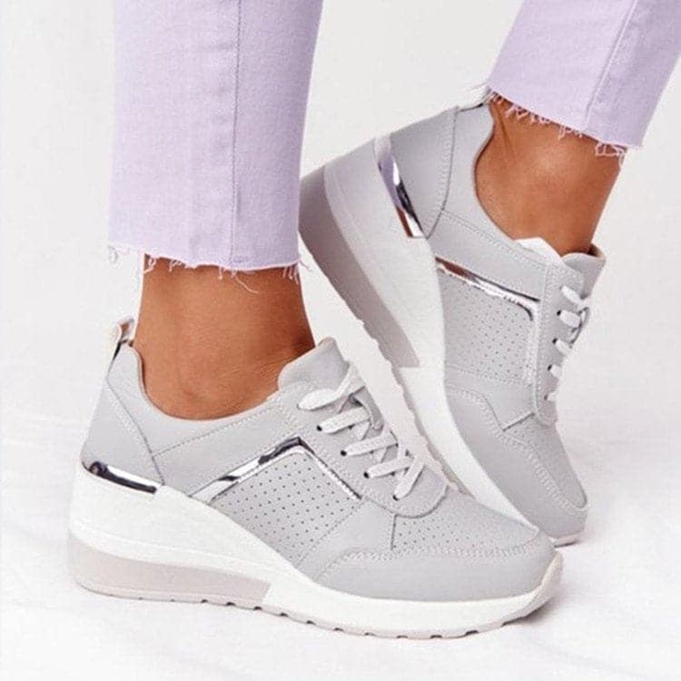 Women's Sneakers - Breathable Upper - Zipper Detail - Comfortable Sole