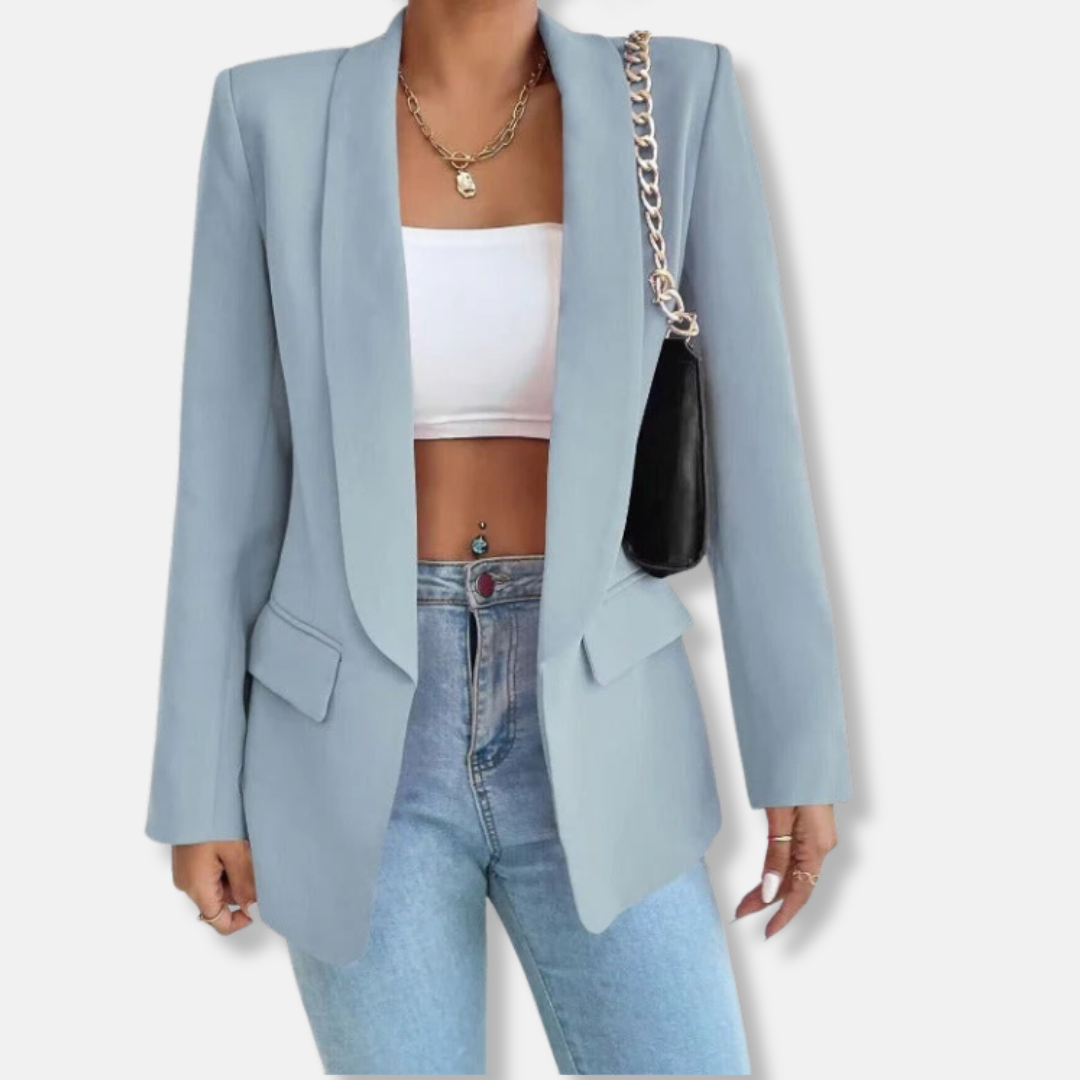 Thea Tailored Fit Blazer | Notch Lapel With Flap Pockets Blazer