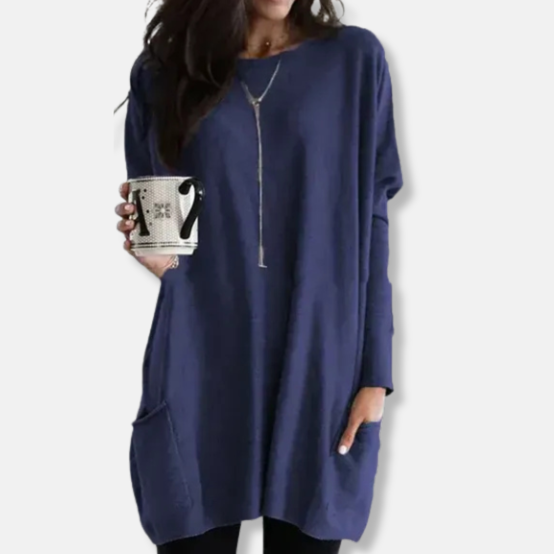 Clara Oversized Tunic Sweater | Dropped Shoulders Tunic Sweater