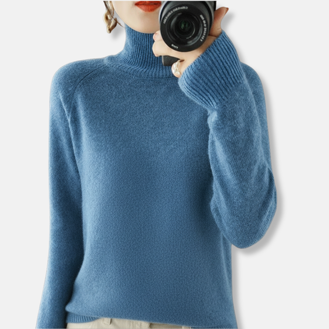 Eliza Loose Fit Turtleneck Sweater | Ribbed Turtleneck Sweater