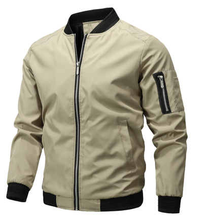 Men's Bomber Jacket – Regular Fit – Breathable Lightweight Fabric – Zipper Closure