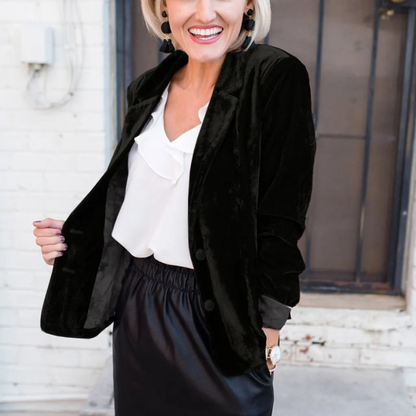 Women's Blazer – Luxurious Fabric – Relaxed Fit – Single-Breasted – Elegant Layered Garment