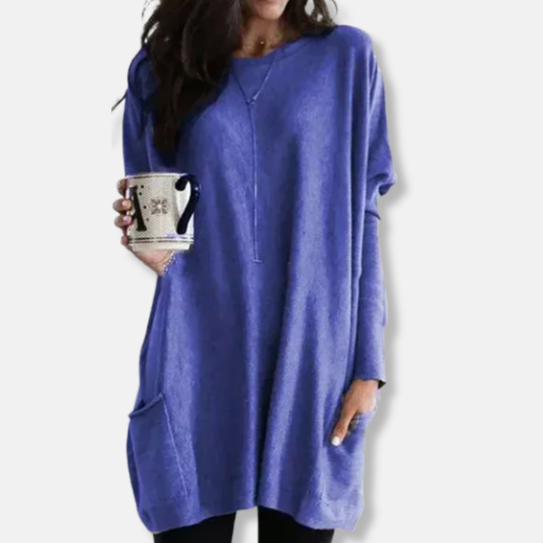 Clara Oversized Tunic Sweater | Dropped Shoulders Tunic Sweater