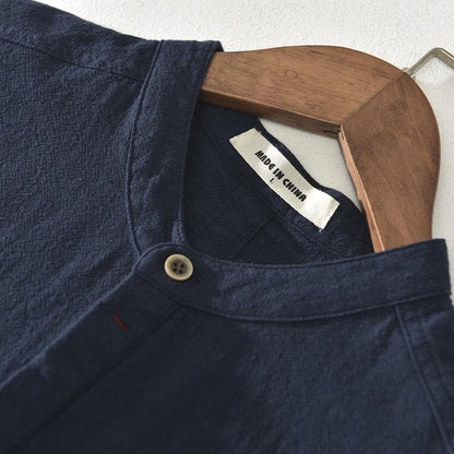 Herreskjorte - Henley Krage - Pustende Stoff - Kortermet Casual Passform