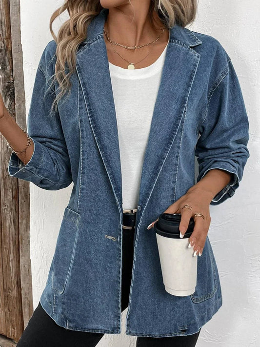 Women's Cardigan Jacket – Relaxed Fit – Open Front – Breathable Fabric – Long Sleeve
