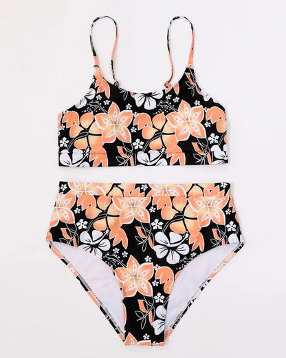 Women's Bikini Set – High Waist – Tank Top – Floral Print – Breathable Fabric