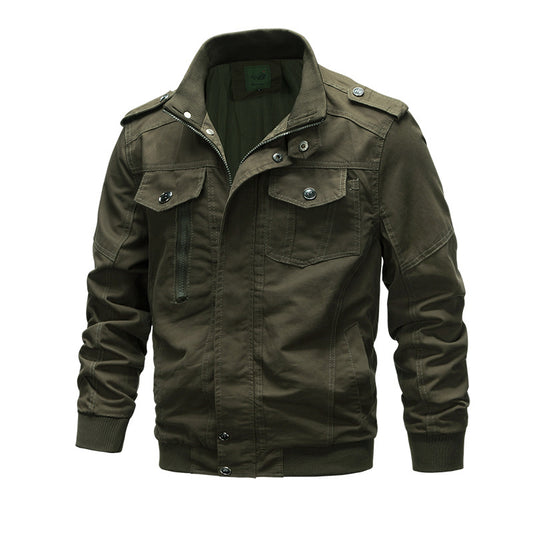 Men's Jacket - Zipper Closure - Front Pockets with Buttons