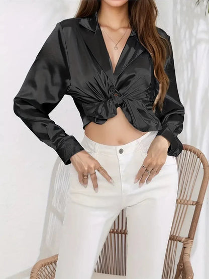 Elli - Stomach-free blouse with designer cut