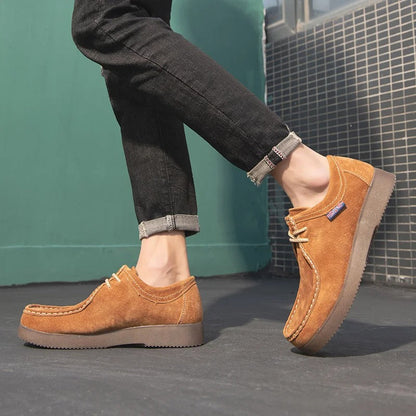 Herresko - Semsket Skinn - Slitesterk Gummisåle - Komfortabel Snøring - Casual Look