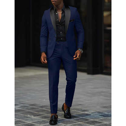 Men's Suit – Slim Fit – Satin Shawl Collar – Two-Piece Formal Set