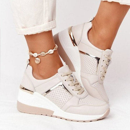 Women's Sneakers - Breathable Upper - Zipper Detail - Comfortable Sole