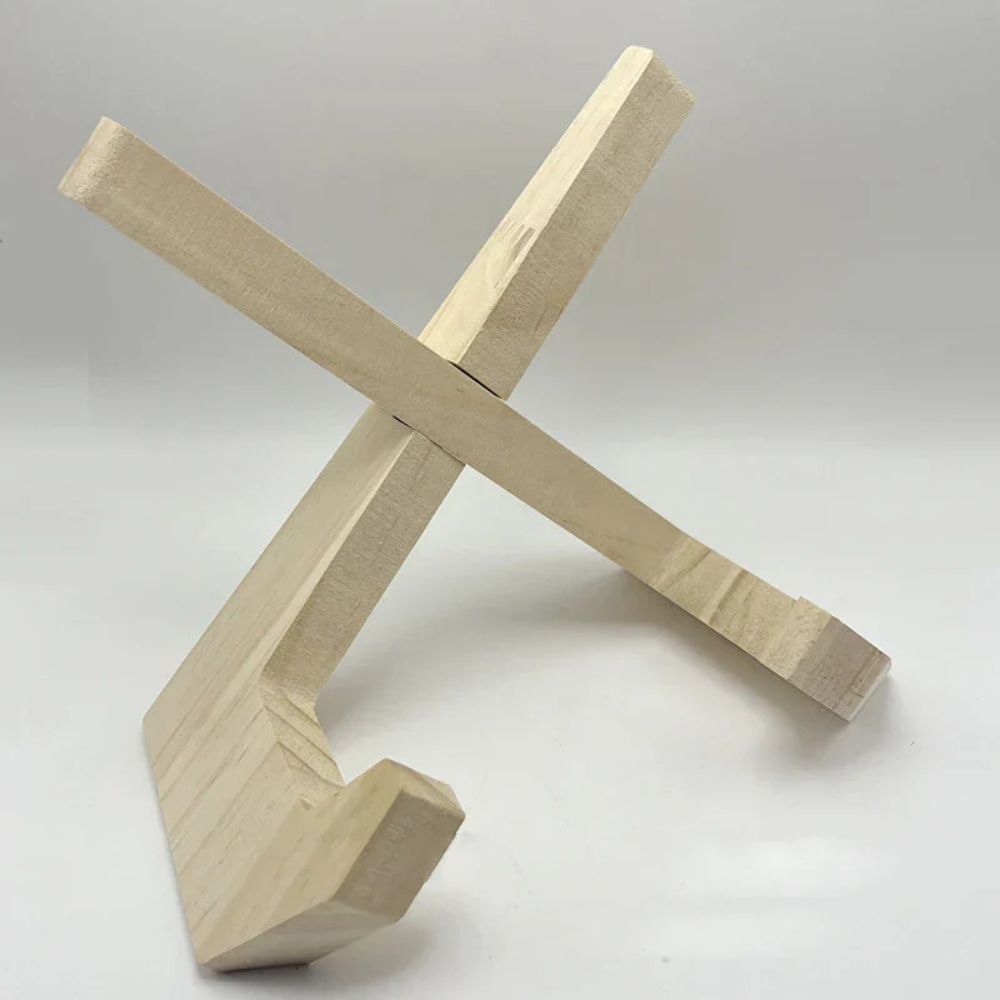 Minimalist Wooden Recipe Book Stand With Foldable X-Shape