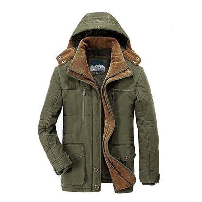 Luca Cotton Hooded Utility Jacket | Fleece Lined Jacket