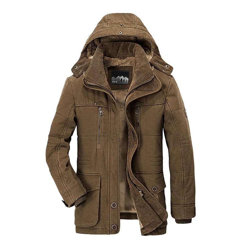 Luca Cotton Hooded Utility Jacket | Fleece Lined Jacket