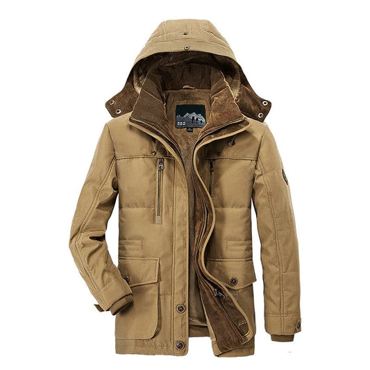 Luca Cotton Hooded Utility Jacket | Fleece Lined Jacket