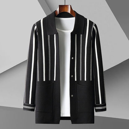 Men's Cardigan – Relaxed Fit – Wool Blend – Button Closure – With Pockets