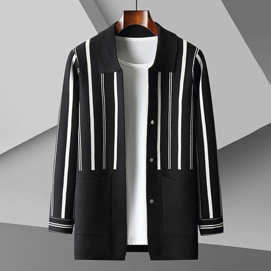 Men's Cardigan – Relaxed Fit – Wool Blend – Button Closure – With Pockets