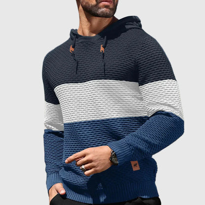 Niccolò Regular Fit Hoodie | Striped Long Sleeve Hoodie