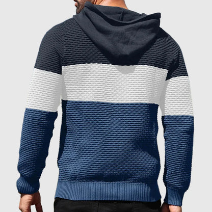 Niccolò Regular Fit Hoodie | Striped Long Sleeve Hoodie