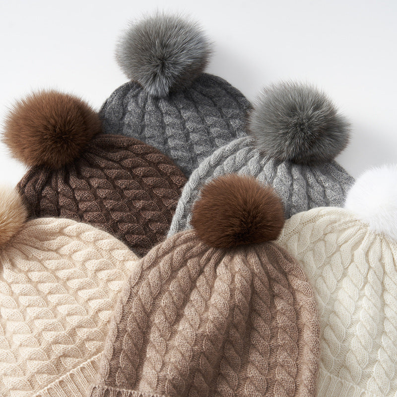 Elizabeth Pom Beanie | Knit Winter Hat