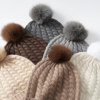 Elizabeth Pom Beanie | Knit Winter Hat