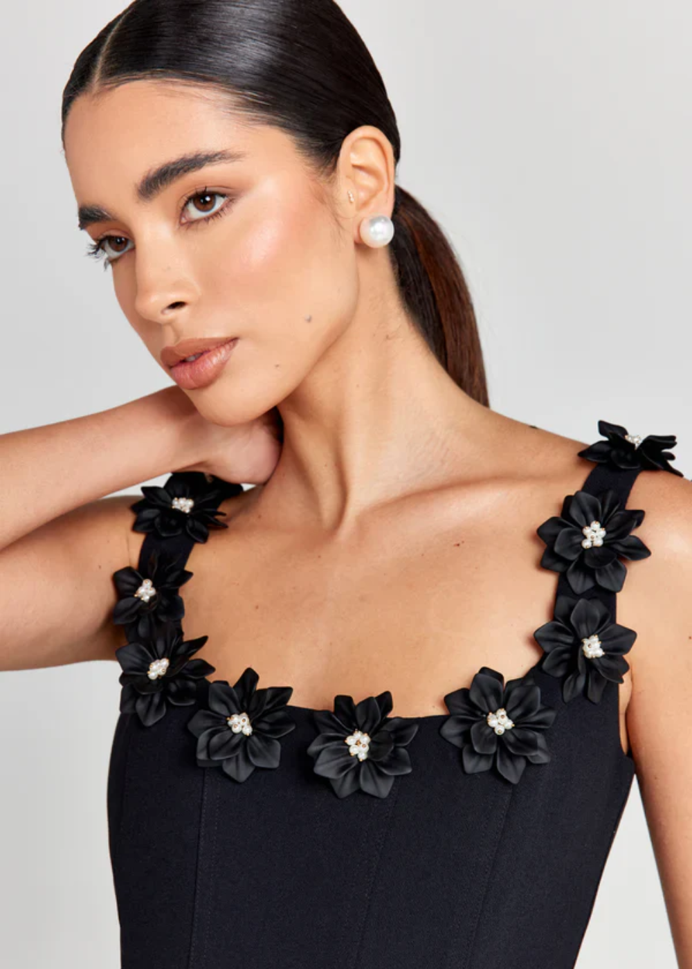 Dress for Women – Fitted Bodice – A-line Fit – Sleeveless with Floral Details