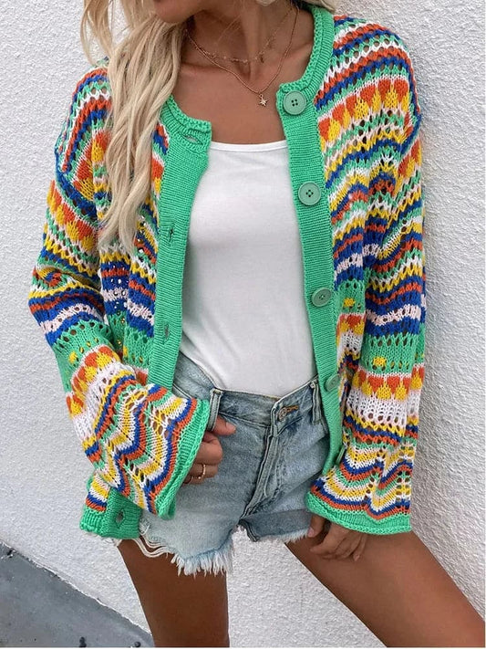 Jenny - Multicolored and Comfortable Spring Cardigan