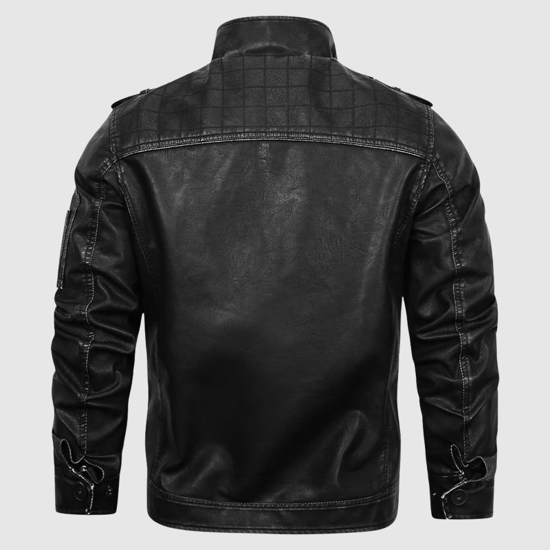 Louie Regular Fit Biker Jacket | Zip Front Biker Jacket