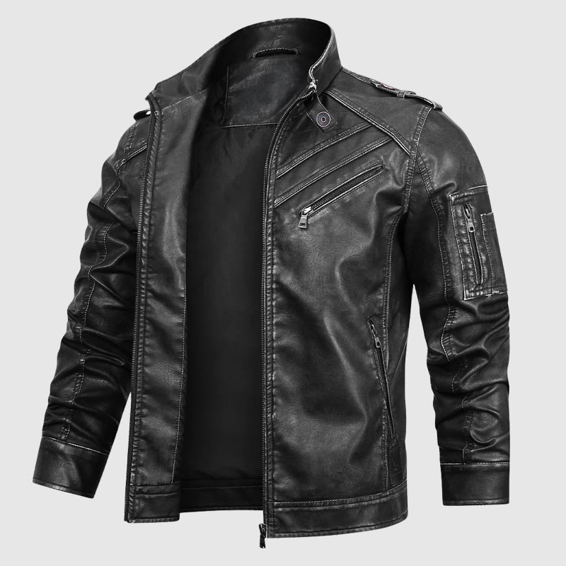 Louie Regular Fit Biker Jacket | Zip Front Biker Jacket