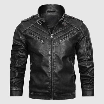 Louie Regular Fit Biker Jacket | Zip Front Biker Jacket