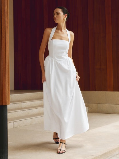 Dress for Women – Maxi Dress – A-line Cut – Halterneck – Light and Airy Fabric