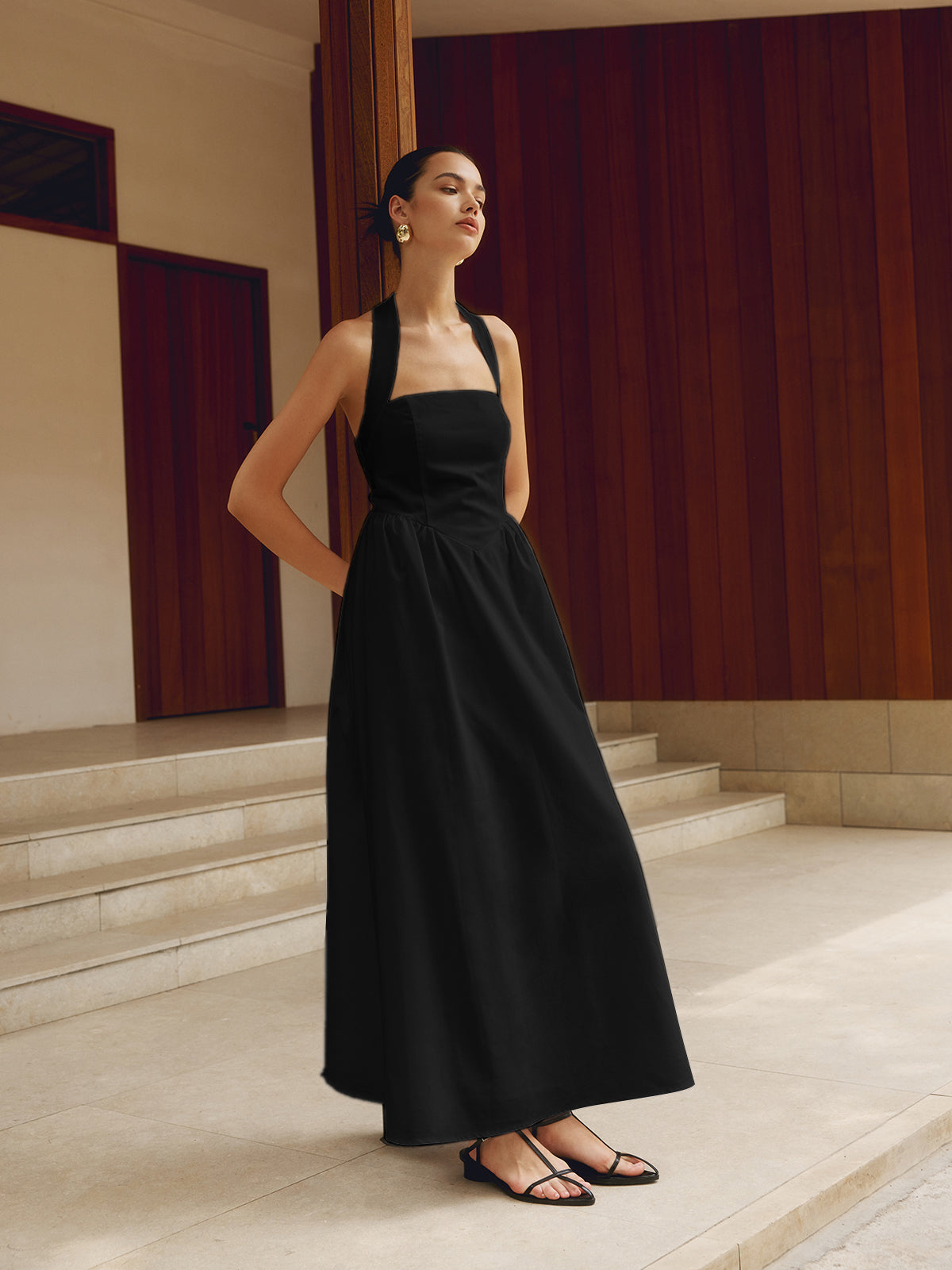Dress for Women – Maxi Dress – A-line Cut – Halterneck – Light and Airy Fabric