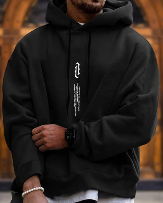 Men's Hoodie – Oversized Fit – Cotton Blend – Kangaroo Pocket – Ribbed Edges