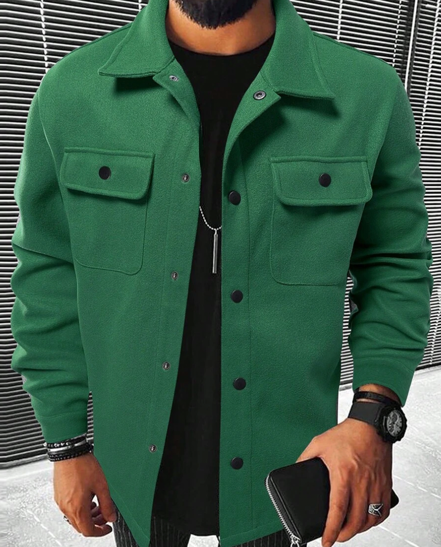 Tidløs Svart Overshirt med God Passform for Menn