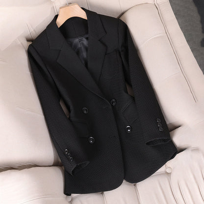 Women's Blazer – Tailored Fit – Double-Breasted – Structured Luxury Fabric – Lapels