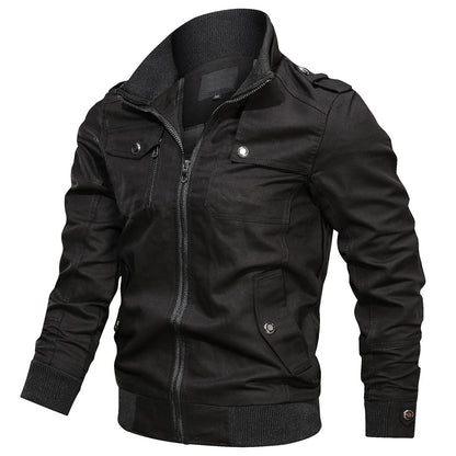 Men's Bomber Jacket – Regular Fit – Bomber Design with Ribbed Edges and Epaulettes – Multiple Pockets